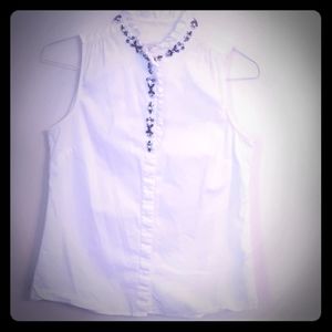 JCrew sleeveless buttondown